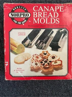 Norpro Canapé Bread Molds - Tinned Steel, Silver (3-Piece Set)